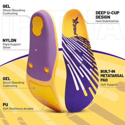 High-Resilience Shock Absorbing Arch Support Insoles - Enhance Comfort and Stability for Daily Activities