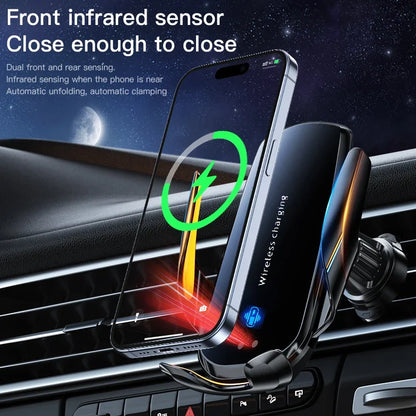 1PC updated car wireless phone holder with wireless charging universal ventilation components 360 ° rotating arm USB connecto