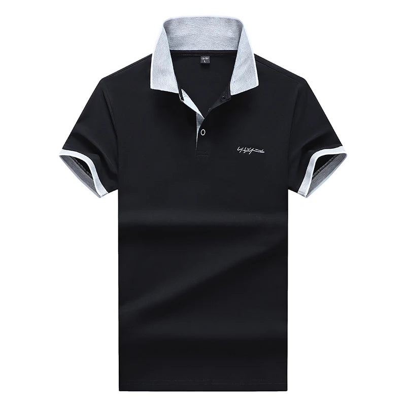 Cotton Golf Polo Giraffe Shirt Men Quality Embroidery Summer Short Sleeve Polo Shirts Casual Business Social Men's Lapel Polos
