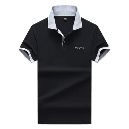 Cotton Golf Polo Giraffe Shirt Men Quality Embroidery Summer Short Sleeve Polo Shirts Casual Business Social Men's Lapel Polos