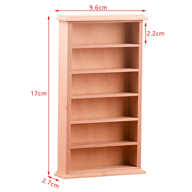 1PC Vintage Miniature Furniture 1:12 Dollhouse Wood Table Multifunction Cabinet Bookcase Model Toy Cupboard Dolls Accessories