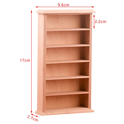 1PC Vintage Miniature Furniture 1:12 Dollhouse Wood Table Multifunction Cabinet Bookcase Model Toy Cupboard Dolls Accessories