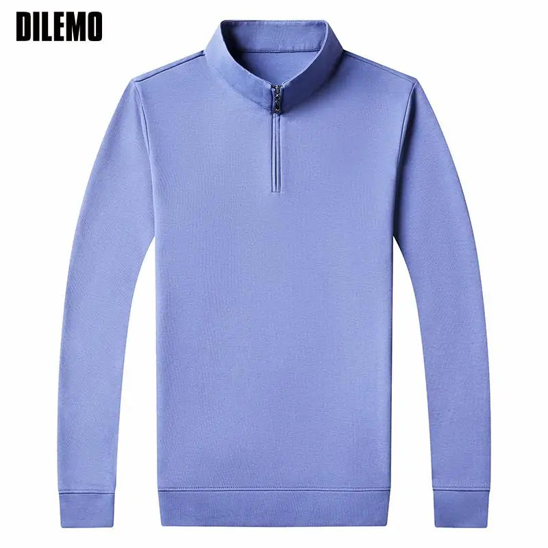 Top Grade 2025 New Fashion Brand Luxury Zipper Polo Shirt Men Casual Plain Korean Solid Color Long Sleeve Tops Mens Clothing