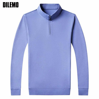 Top Grade 2025 New Fashion Brand Luxury Zipper Polo Shirt Men Casual Plain Korean Solid Color Long Sleeve Tops Mens Clothing