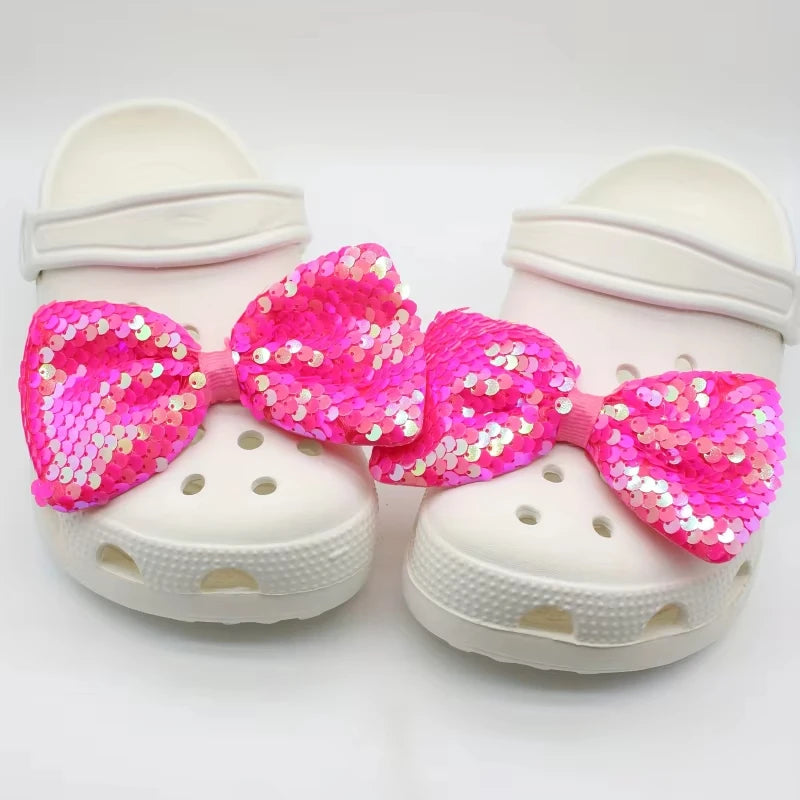 New 2PCS Winter Bow Shoe Charms Durable Fashion Accessories for Women'S Shoes Diy Decorative Y2K Footwear Accessories Xmas Gifts