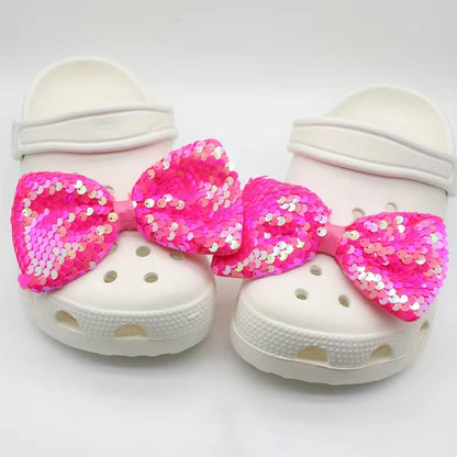 New 2PCS Winter Bow Shoe Charms Durable Fashion Accessories for Women'S Shoes Diy Decorative Y2K Footwear Accessories Xmas Gifts