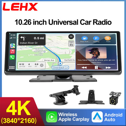 XIMA X10Plus Portable Wireless CarPlay and Android Auto Car Radio Multimedia  Stereo Audio GPS Navigation Dashboard  Mirrorlink