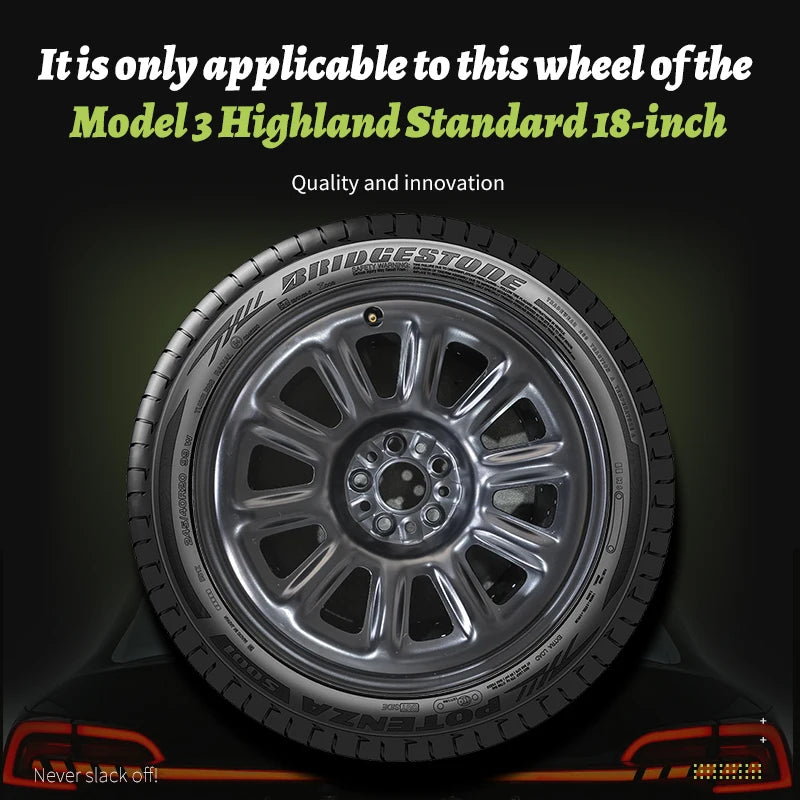 4PCS for Tesla 2026 Model 3 Standard 18 Hub Caps, Full Rim Covers Replacement Wheel Cover Accessories for Standard Edition