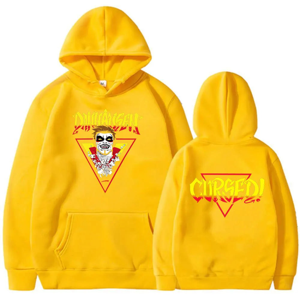Danhausen Cursed Merch Hoodies Men's Women Clothing Fashion Hip Hop Hooded Sweatshirt Vintage Long Sleeves Pullovers Streetwear