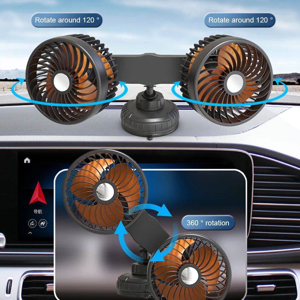 Auto Ventilation Fan USB Charging Air Circulator Fan 360 Degree Rotation Mini Car Fan Cooler Three Gears for Auto Sedan Mini Van