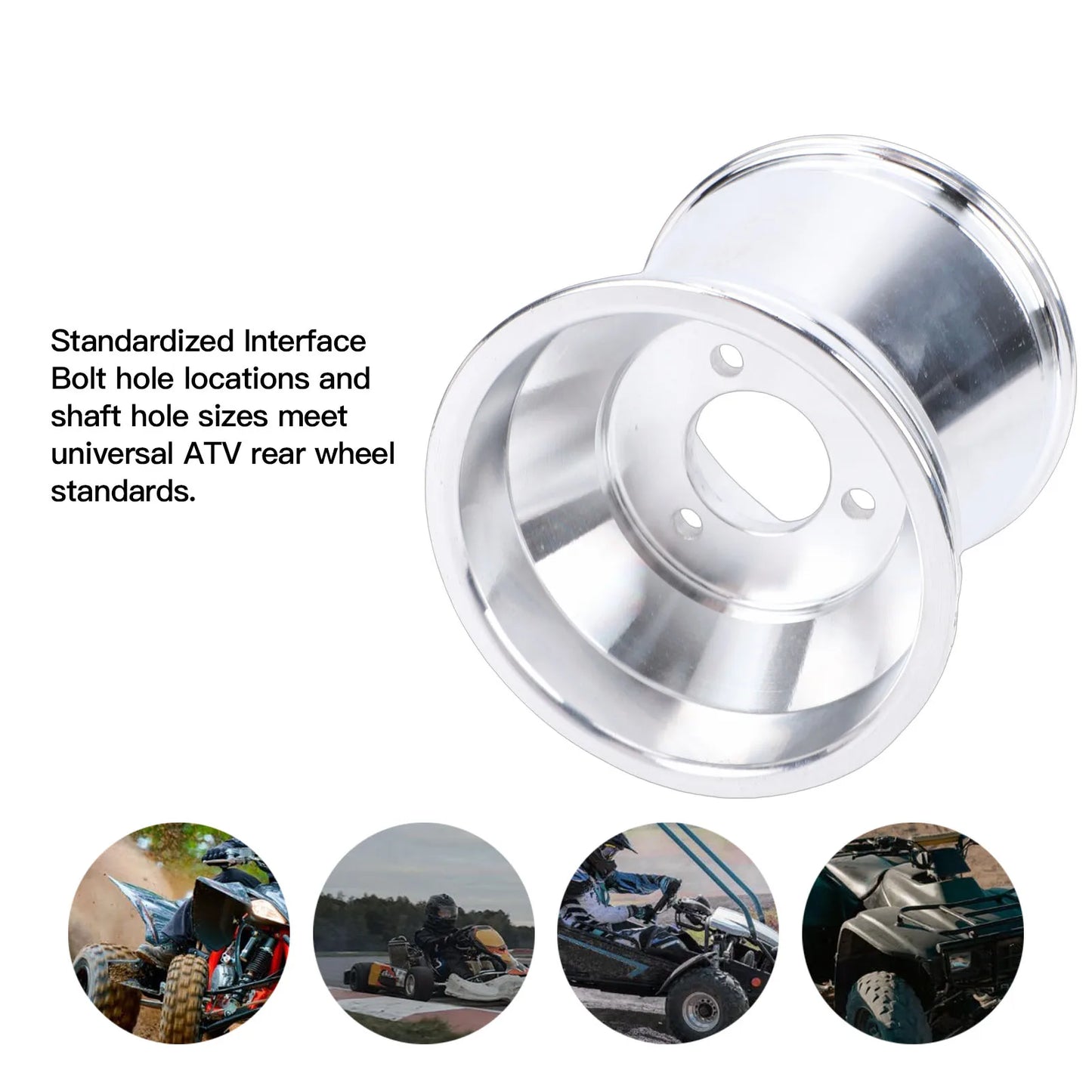 Go Kart Wheel Rim 10X4.50-5 Inch High Strength Aluminum Alloy 125mm Center Bore ATV UTV Wheel Rim for Off Road Vehicle