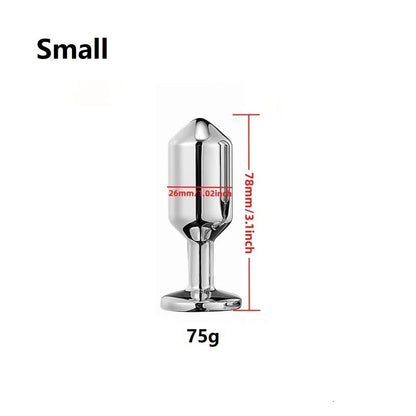 Metal Anal Beads Butt Plug Set Small Medium Large Anal Plug Silicone Base Wearable Sex Toy For Man Woman