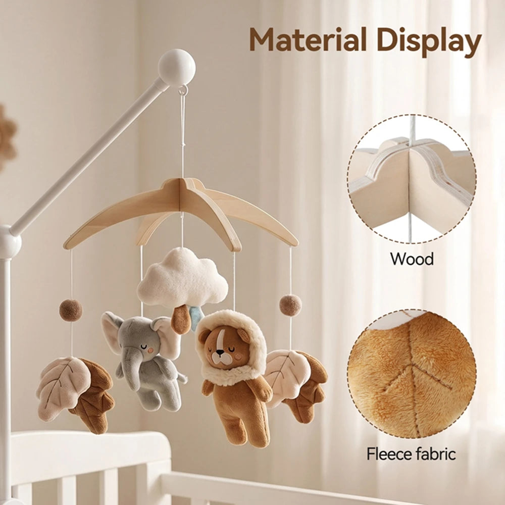 Baby Wooden Crib Mobile Bed Bell Hanging Rattle Toy Newborn Music Box Bed Bell Hanging Toys Holder Bracket Infant Crib Baby Gift