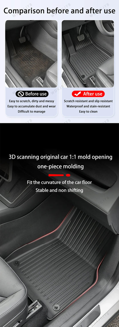 For Tesla New Model YL Launch 2026+ Car Floor Mats Cargo Liner Trunk Mats Backrest Kick Pads Protection Car Interior Accessories