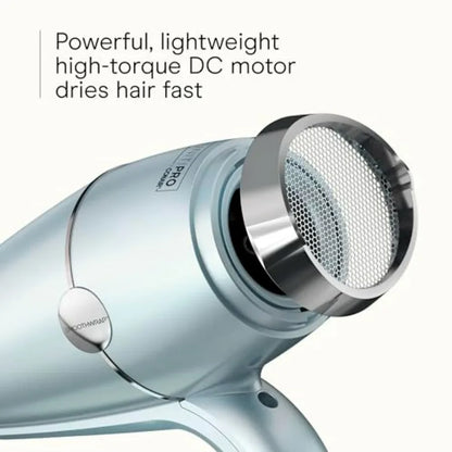 Hair dryer for home use, ceramic and plasma technology, mint color, reduces frizz and adds volume and body with diffuser and co