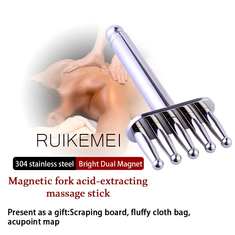 Bright Magnetic Fork magnet Five round heads Magnetic Fork Magnetic Point Meridian Massage Stick To Dredge Lymphatic Muscle Rela