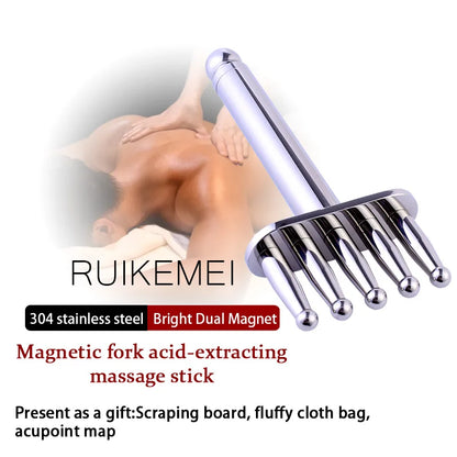 Bright Magnetic Fork magnet Five round heads Magnetic Fork Magnetic Point Meridian Massage Stick To Dredge Lymphatic Muscle Rela