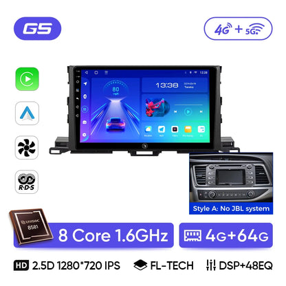 Ainavi Car Multimedia Player For Toyota Highlander 2014 2015 2016 2017 2018 2019 wireless Carplay Android Auto 4G Wifi 2din