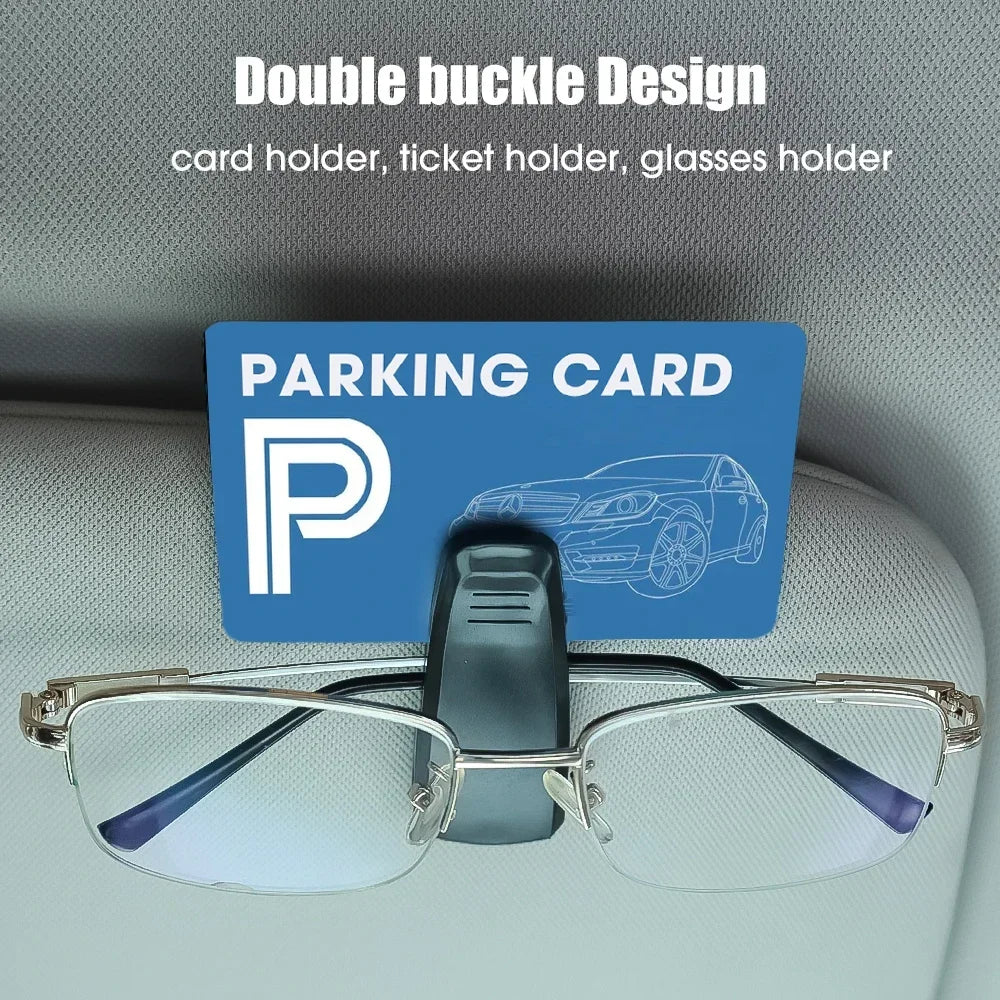 2/1pcs Auto Sun Visor Glasses Box Sunglasses Clip Card Ticket Holder Stand Universal Fastener Case Eyeglasses Car Accessories