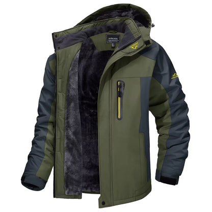 TACVASEN Winter Fleece Lining Parka Waterproof Mens Ski Snowboard Jackets Windproof Removable Hoodie Coats Casual Windbreaker