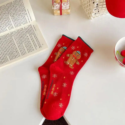 1/4pairs Men Christmas Socks New Year Funny Snowflake Beer Santa Claus Elk Snow Cotton Happy Socks Men Cartoon Women Sokken