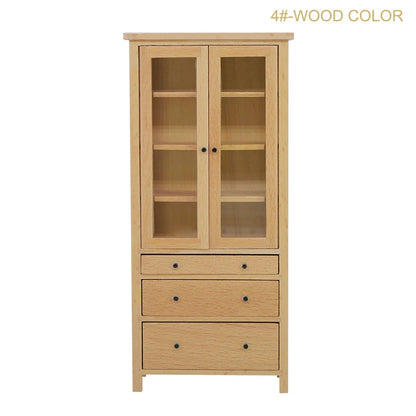 1Pcs Dollhouse Miniature furniture Bookcase Display Shelf Modern Style Wood Bookcase Doll House Toys