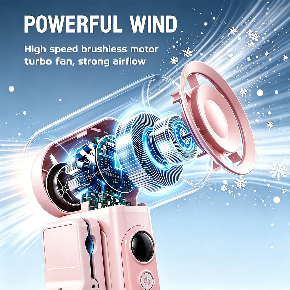 Mini Clip Fan Portable Handheld Fan Multi-angle Rotatable Umbrella Clip Fan 4 Speed USB Charging Outdoor Personal Cooling Fan