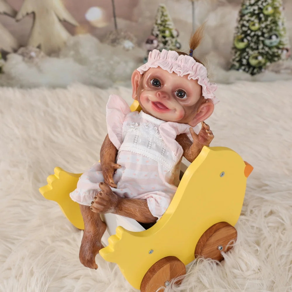 Cloveray 13inch Full Body Soft Silicone Realistic Reborn Baby Doll Solid monkey Silicone Doll Handmade High-quality Toy Kid Gift