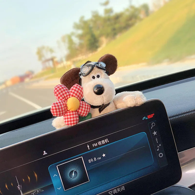 Cute Puppy Rearview Mirror Ornament, Lying Doll, Car Decoration, Central Control Screen Car Doll, Interior Accessories for Women