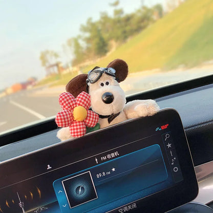Cute Puppy Rearview Mirror Ornament, Lying Doll, Car Decoration, Central Control Screen Car Doll, Interior Accessories for Women
