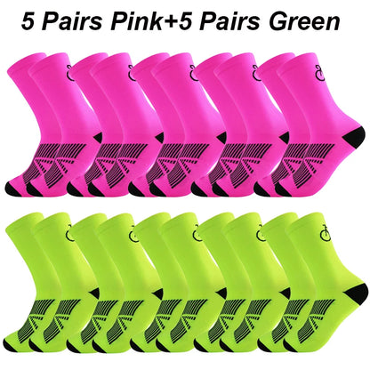 10 Pais High Quality Profession Team Men Women Cycling Socks Bike Socks Breathable Bicycle Socks Outdoor Sportswear Racing Socks