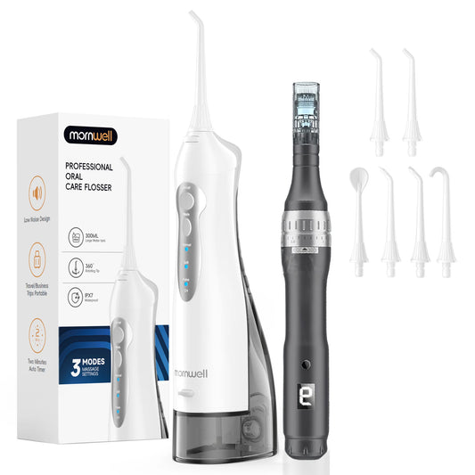 Mornwell Portable Water Flosser for Teeth: 3 Modes Professional Electric Flosser Teeth Pick for Sensitive Gums & for Travel Use