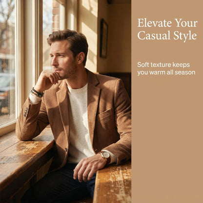 Corduroy Men's Casual Blazer Formal Men's Jacket Brown Coats Men Outwear Suit Blazer for Man Men Single Breasted Suit New