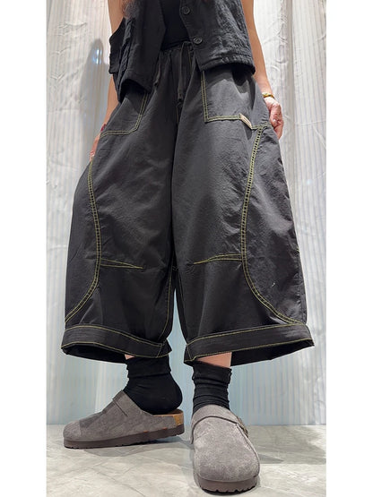 Amax LuluE 2026 Japanese Design Soild Pants Females Summer Fashion Loose Elegant Harem Trousers Womens Vintage Leisure Clothes