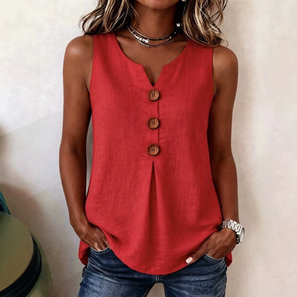 Solid Casual Loose Sleeveless Blouses For Women Fashion Summer Women's Oversized Shirts And Blouses Elegant Youth Female Tops
