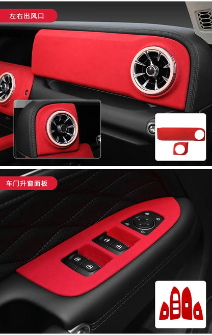 TOP Suede Car Interior Panel Trim Decoration For Great Wall WEY Tank 300 2021 2022 2023 Gear Shift Cover Modification Accessory