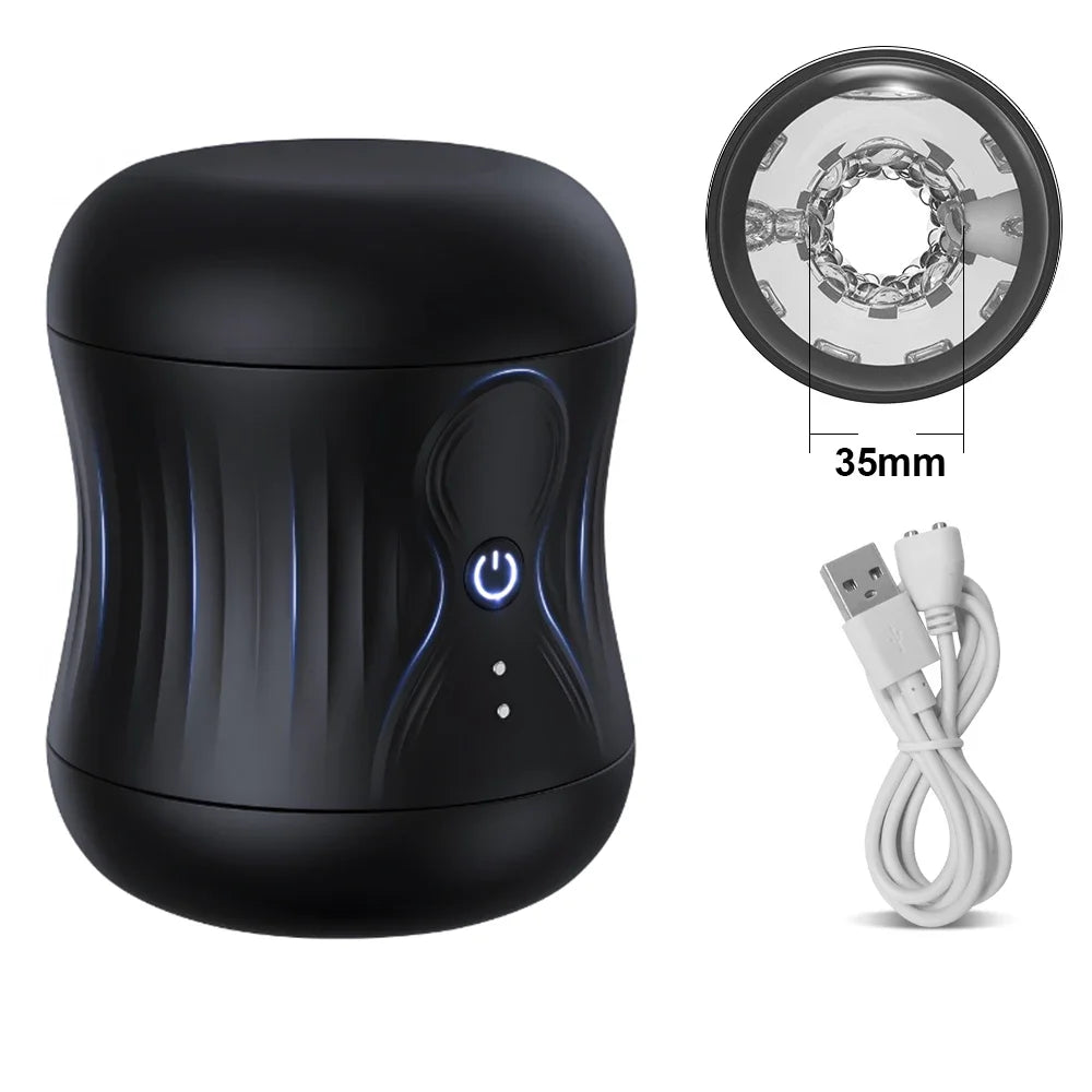 Automatic Male Masturbator Vibrating Men Open-ended Pocket Pussy Masturbation Cup Soft Silicone Adult Goods Sex Toy for Men