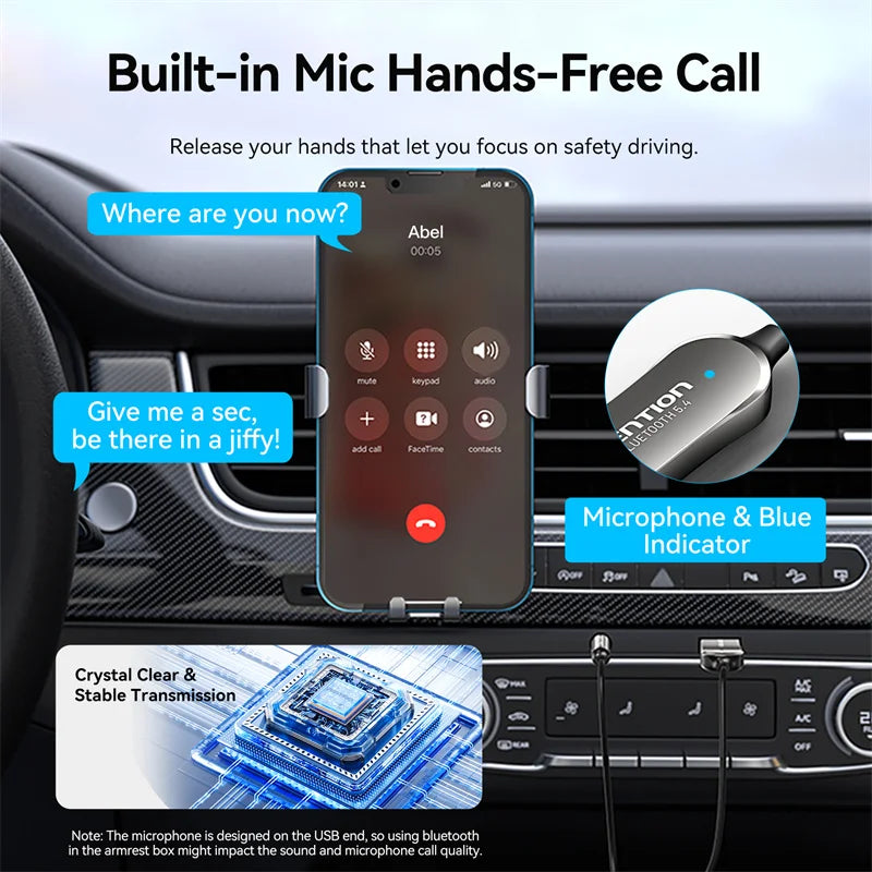 Vention Aux Bluetooth Receiver USB Bluetooth 5.4 Adapter For Car 3.5mm Jack Speaker Auto Handfree Car Audio Music Transmitter