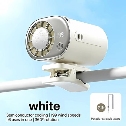 Car Clip On Fan Mini Portable Fan Outdoor Clip Umbrella Fan Waist Clip Electric Fan USB Rechargeable Desktop Cooling Fan Camping