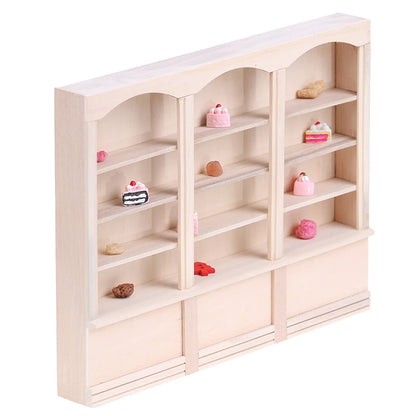 1:12 Dollhouse Miniature Bookcase Showcase Storage Cabinet Locker Display Cabinet Home Furniture Model Toy DollHouse Accessory