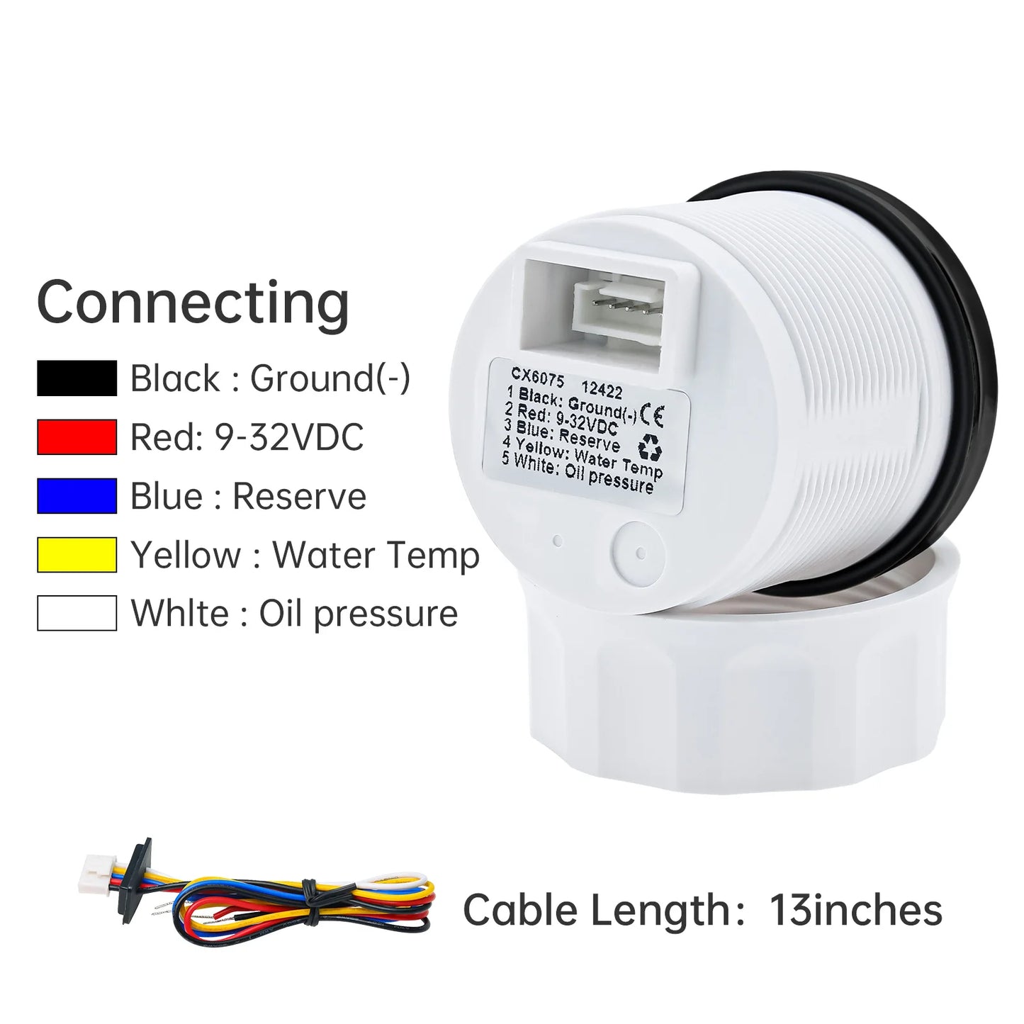 3 In 1 Digital 52mm Gauge with Alarm 0~120℃ Water Temperature Gauge+Oil Pressure+Voltage with Oil Press/Water Temp Sensor Custom