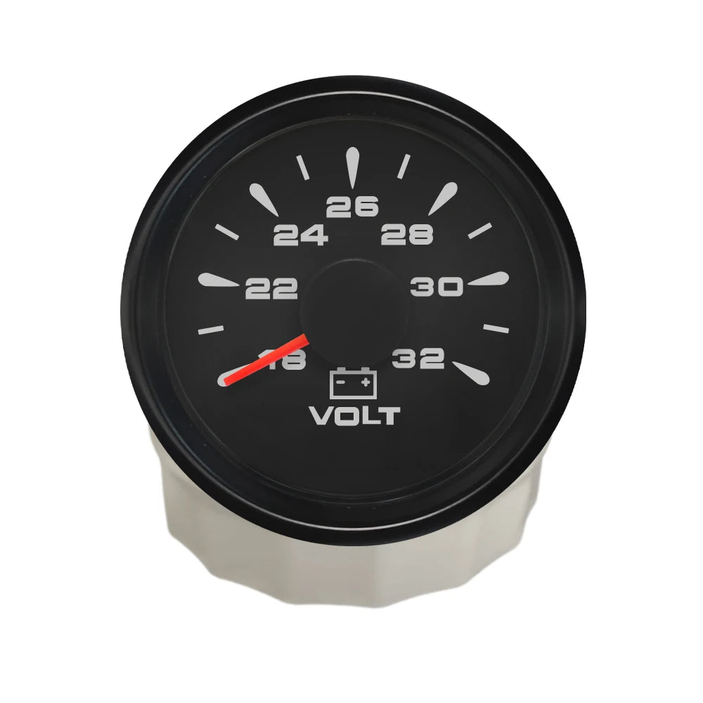 Rhaxel 52mm Voltmeter 8-16V 18-32V Gauge for Car Truck Yachts with 8 Color Backlight for Car Truck Tractors Vessels