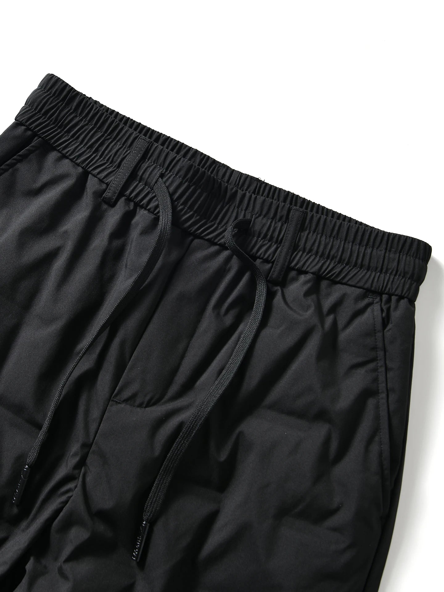 Men's Lightweight Duck down Straight Leg Elastic Waist Pants Winter Warm Casual Fashionable Polyester Fiber Long Trousers