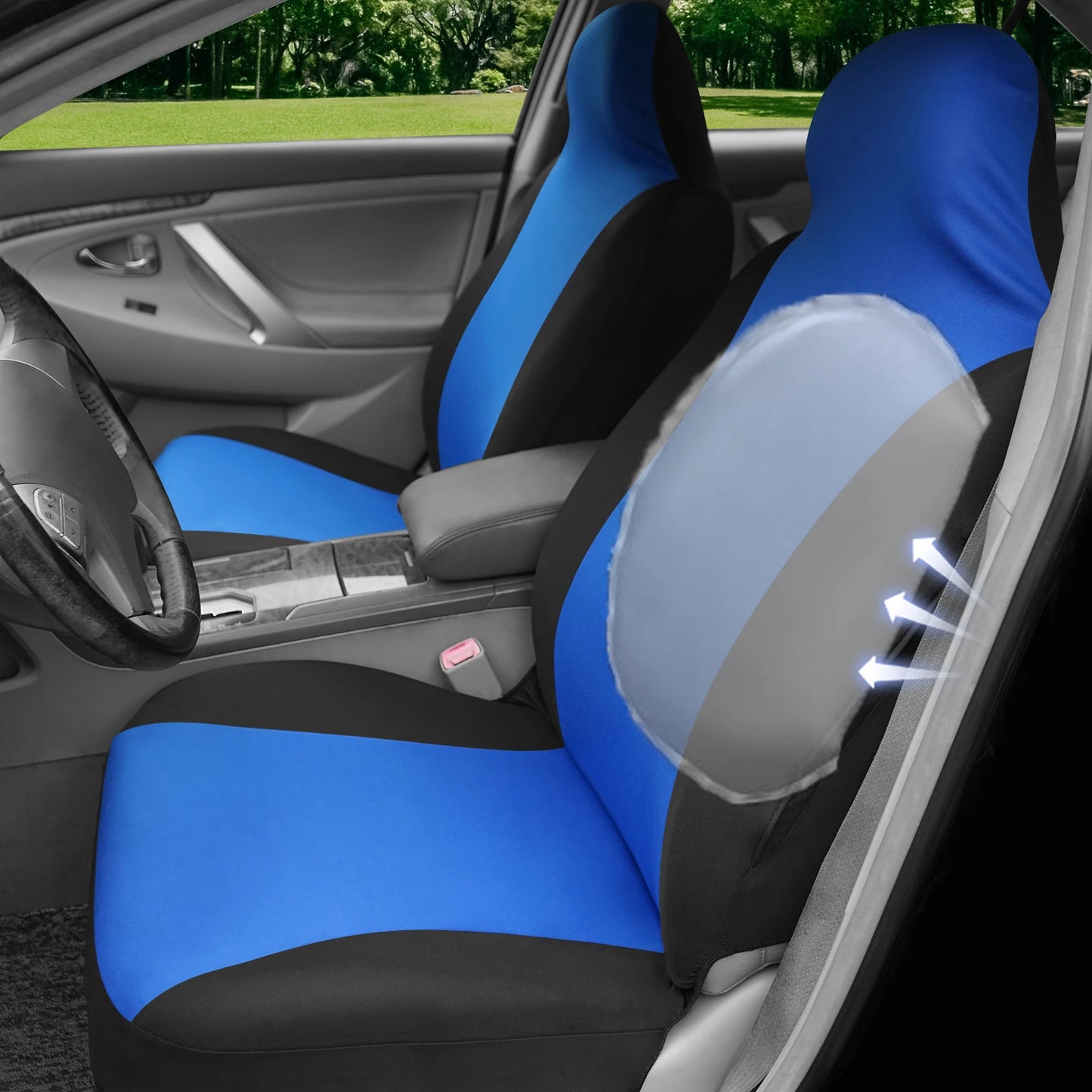 AUTOKING Multicolor Universal Car Seat Covers Front Interior Seat Covers Protection Accessories Fit for Auto Vehicle Truck SUV