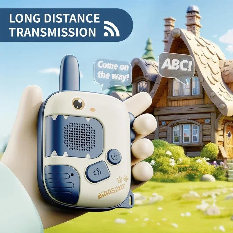 Walkie Talkie Toy Long Range Mini Handheld Button Dinosaur Interphone Outdoor Wireless Transmission Walkie-Talkie Kids Xmas Toys