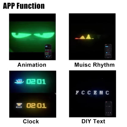 Large LED Truck Car Devil Eye Light With AI Voice Function APP Remote Control Custom Text Pattern Decoration Lighting 12V 24V