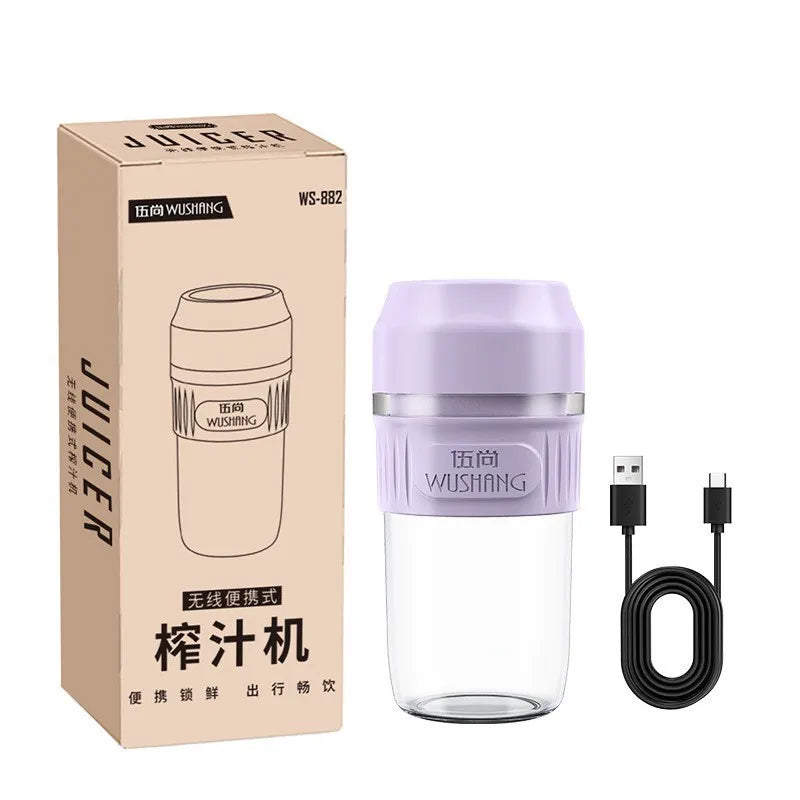Wireless Rechargeable Juicer Cup Portable Mini Electric Blender USB Charging Fruit Mixer Outdoor Travel Home Small Juice Maker