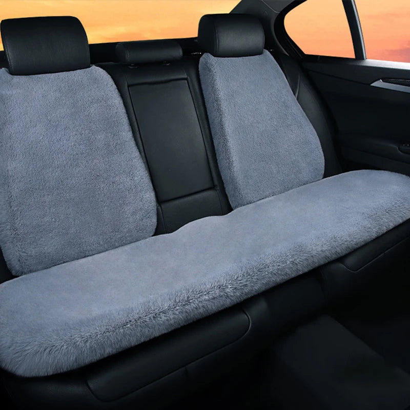 2/3/4pcs Super Soft Fluffy Rabbit Faux Fur Car Seat Cover Winter Plush Warm Thick Home Car Seat Cushion Pad Neck/Waist Pillow