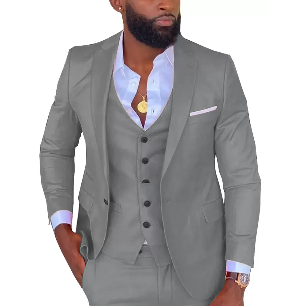 Bright Orange Costume Homme Wedding Dress Tuxedos Business Casual Suit For Men Notched Lapel 2 Piece（Blazer+ Pants）Men Suits