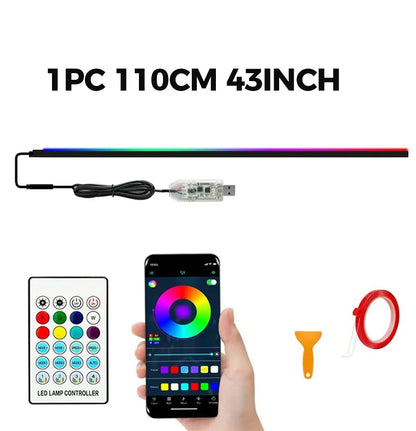 Car Interior LED Strip Lights Acrylic RGB Auto Ambient Lighting with Dreamcolor Center Console Dashboard Lamps with APP Remote